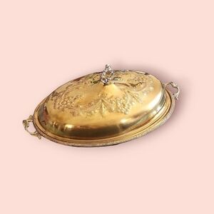 vintage floral beautiful gold dinnerware platter